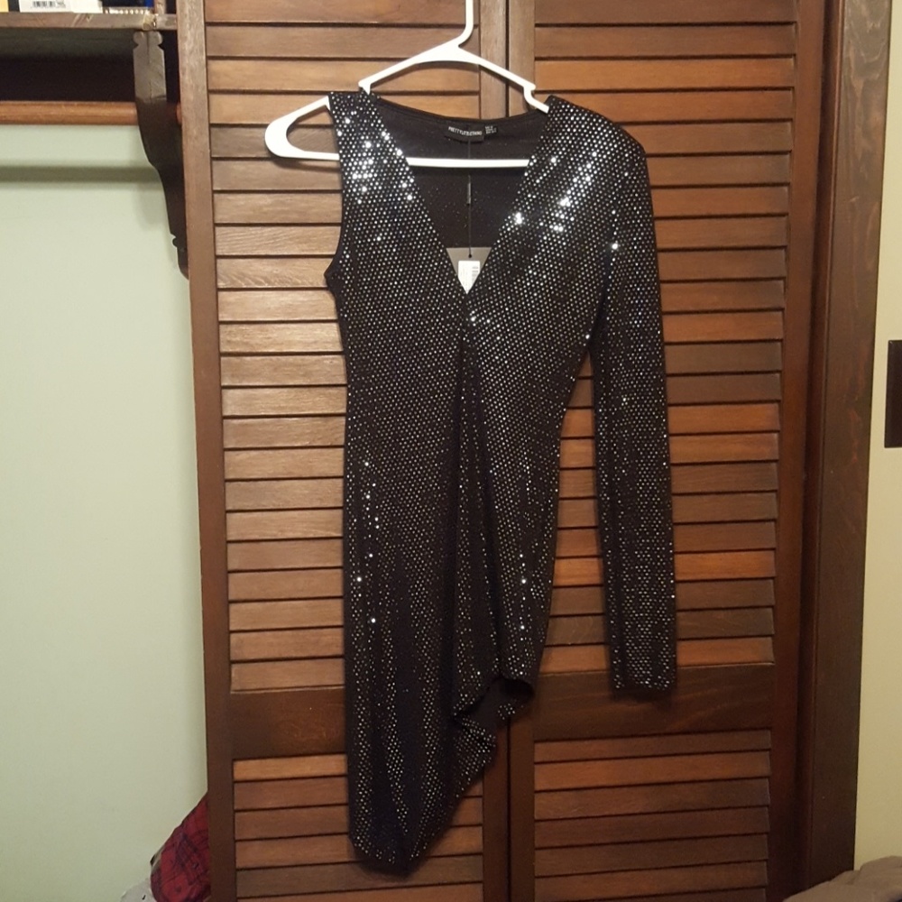 Pretty Little Thing Black Sequin Dress - Picture 1 of 5